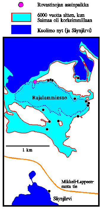 Alueen kartta: Saimaa 6000 BP